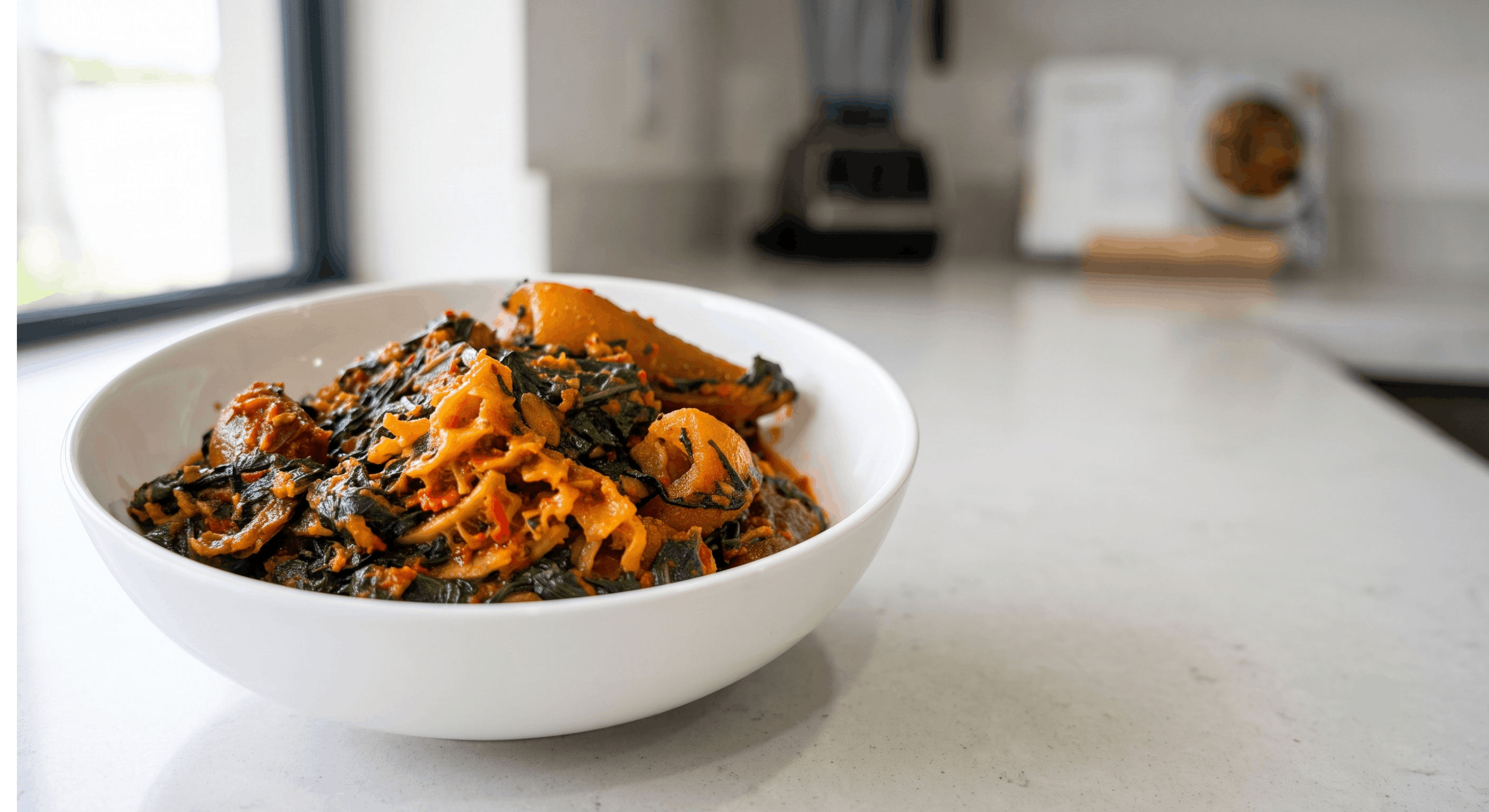 a clean bowl of Efo Riro
